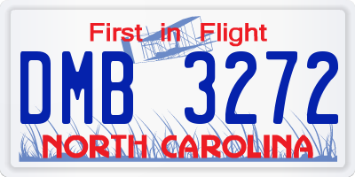 NC license plate DMB3272