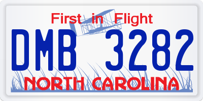 NC license plate DMB3282