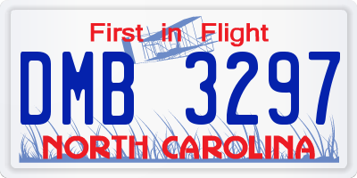 NC license plate DMB3297