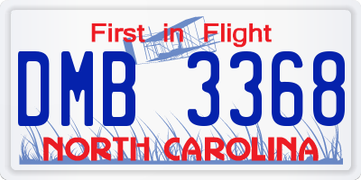 NC license plate DMB3368