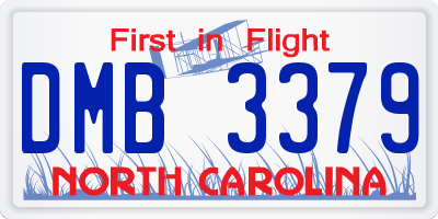 NC license plate DMB3379