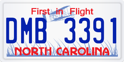 NC license plate DMB3391