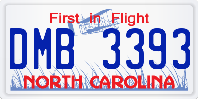 NC license plate DMB3393