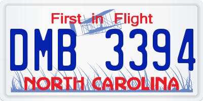 NC license plate DMB3394