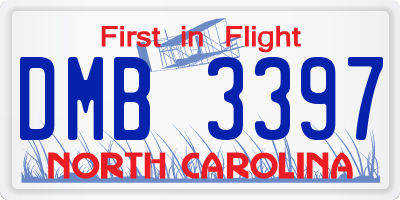 NC license plate DMB3397