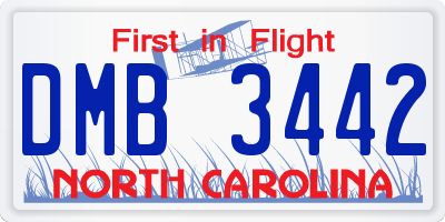 NC license plate DMB3442