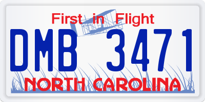 NC license plate DMB3471