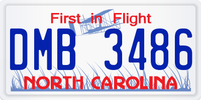 NC license plate DMB3486
