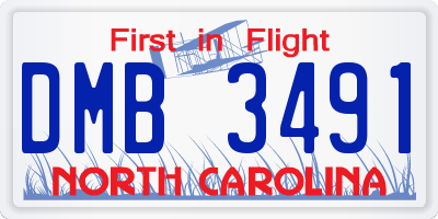 NC license plate DMB3491