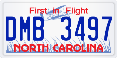 NC license plate DMB3497