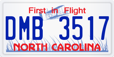 NC license plate DMB3517