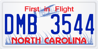 NC license plate DMB3544