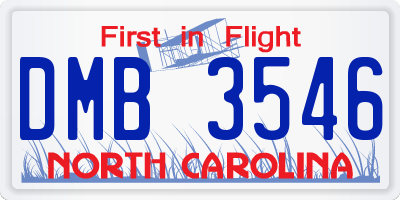 NC license plate DMB3546