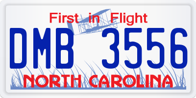 NC license plate DMB3556