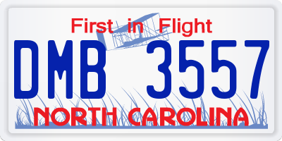 NC license plate DMB3557