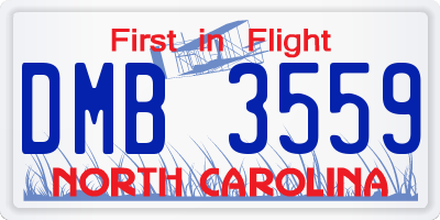 NC license plate DMB3559
