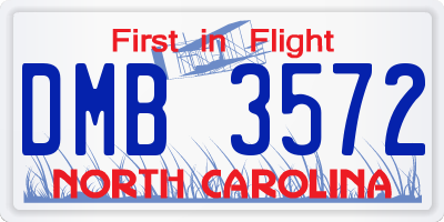 NC license plate DMB3572