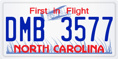 NC license plate DMB3577