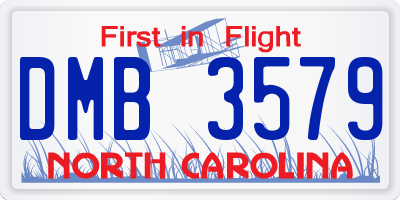 NC license plate DMB3579