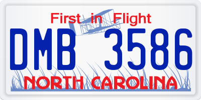 NC license plate DMB3586