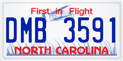 NC license plate DMB3591