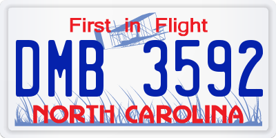 NC license plate DMB3592