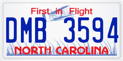 NC license plate DMB3594