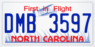 NC license plate DMB3597