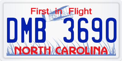 NC license plate DMB3690