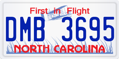 NC license plate DMB3695