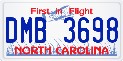 NC license plate DMB3698