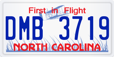 NC license plate DMB3719