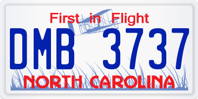 NC license plate DMB3737