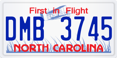NC license plate DMB3745
