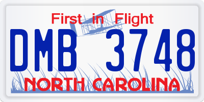 NC license plate DMB3748