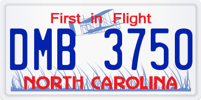 NC license plate DMB3750