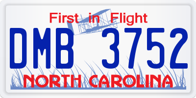 NC license plate DMB3752
