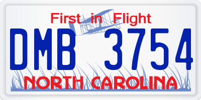 NC license plate DMB3754