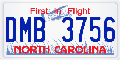 NC license plate DMB3756