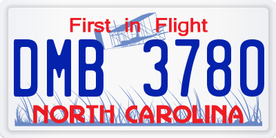 NC license plate DMB3780