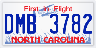 NC license plate DMB3782