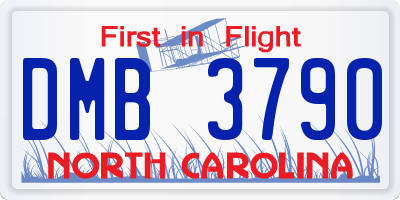 NC license plate DMB3790