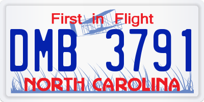 NC license plate DMB3791