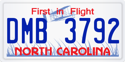 NC license plate DMB3792