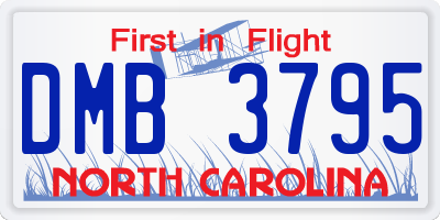 NC license plate DMB3795