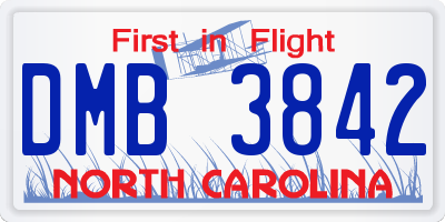 NC license plate DMB3842