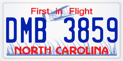 NC license plate DMB3859