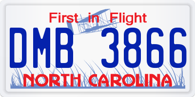 NC license plate DMB3866