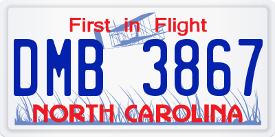 NC license plate DMB3867