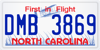 NC license plate DMB3869